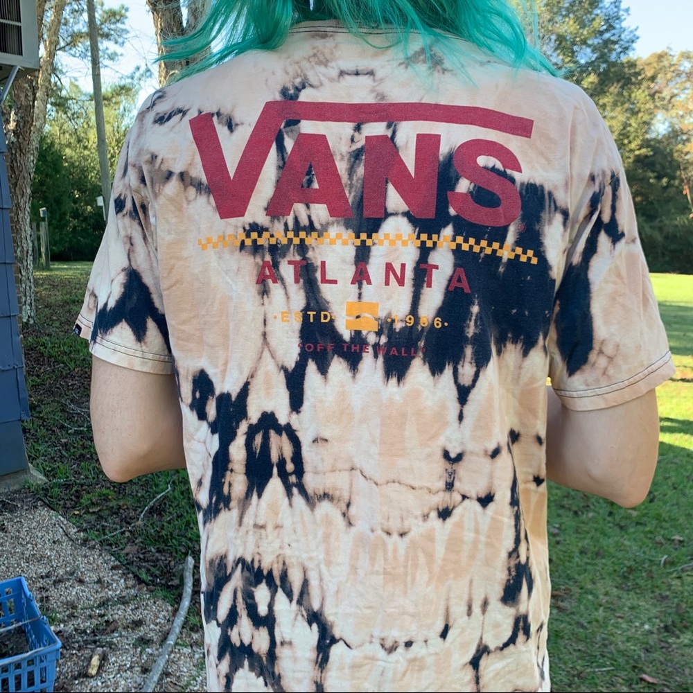 Bleach tie dye vans shirt